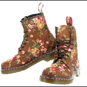 1460 W Taupe Victorian Flower Boots