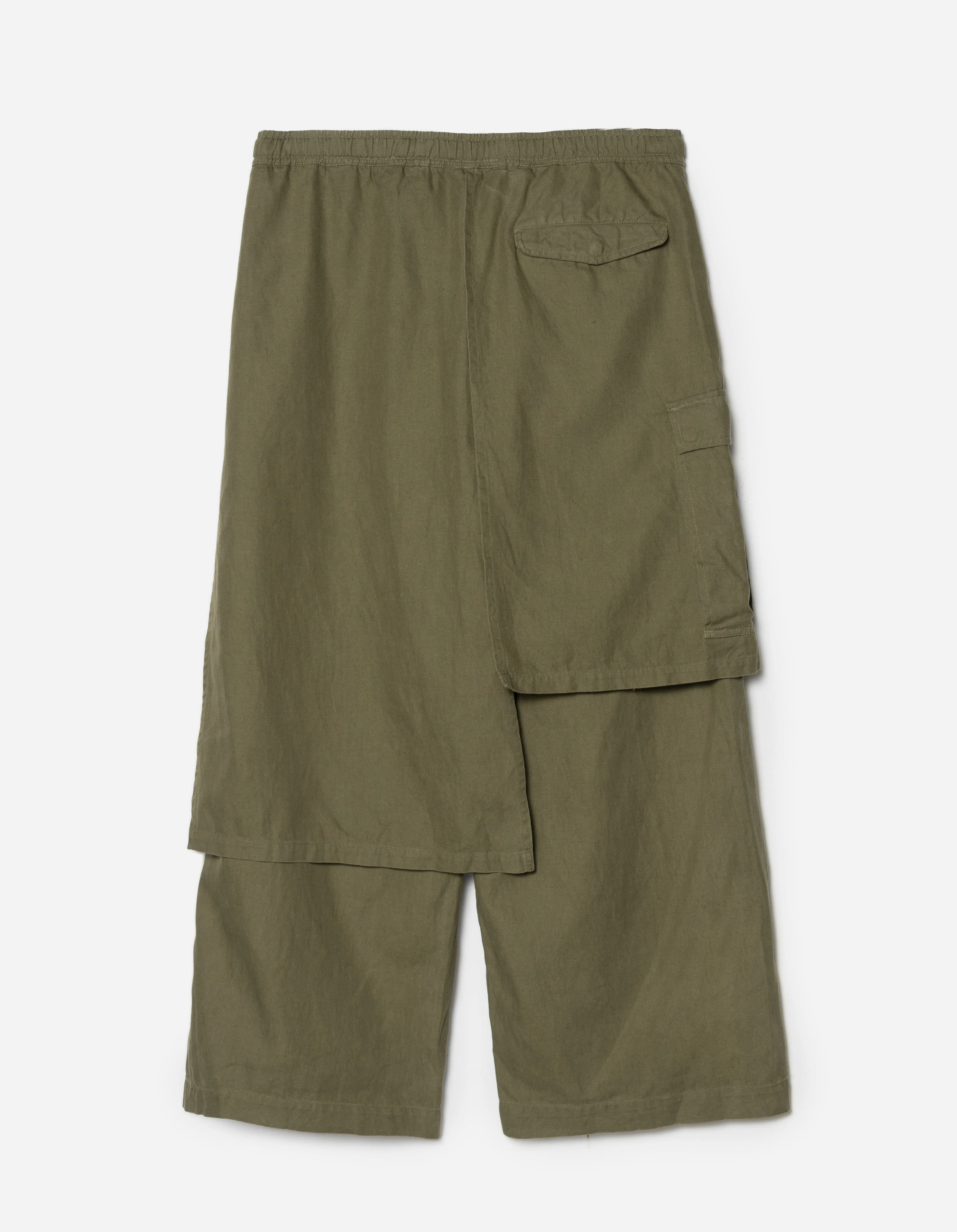 4588 Asym Cargo Hakama Pants Olive OG-107F