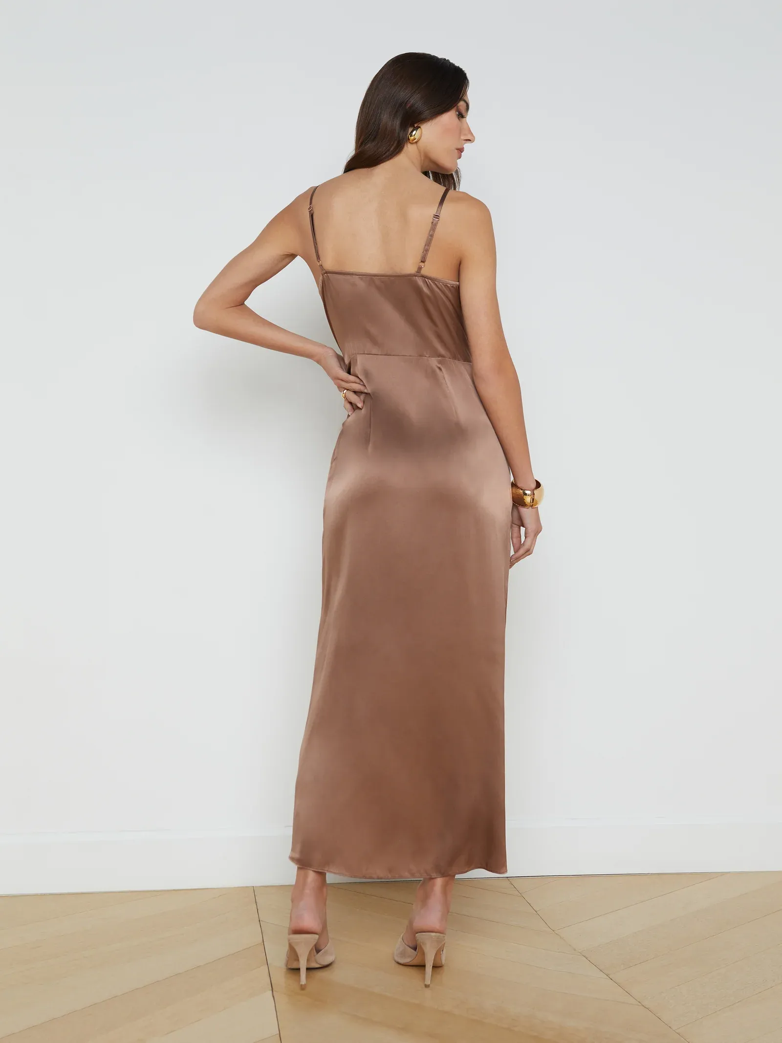 61370CLWsprw L'AGENCE Amilia Silk Wrap Dress