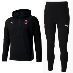 AC Milan black Casual hooded presentation tracksuit 2020/21 - Puma