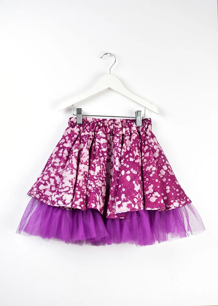 Aimas Daisy African print skirt with tulle detail