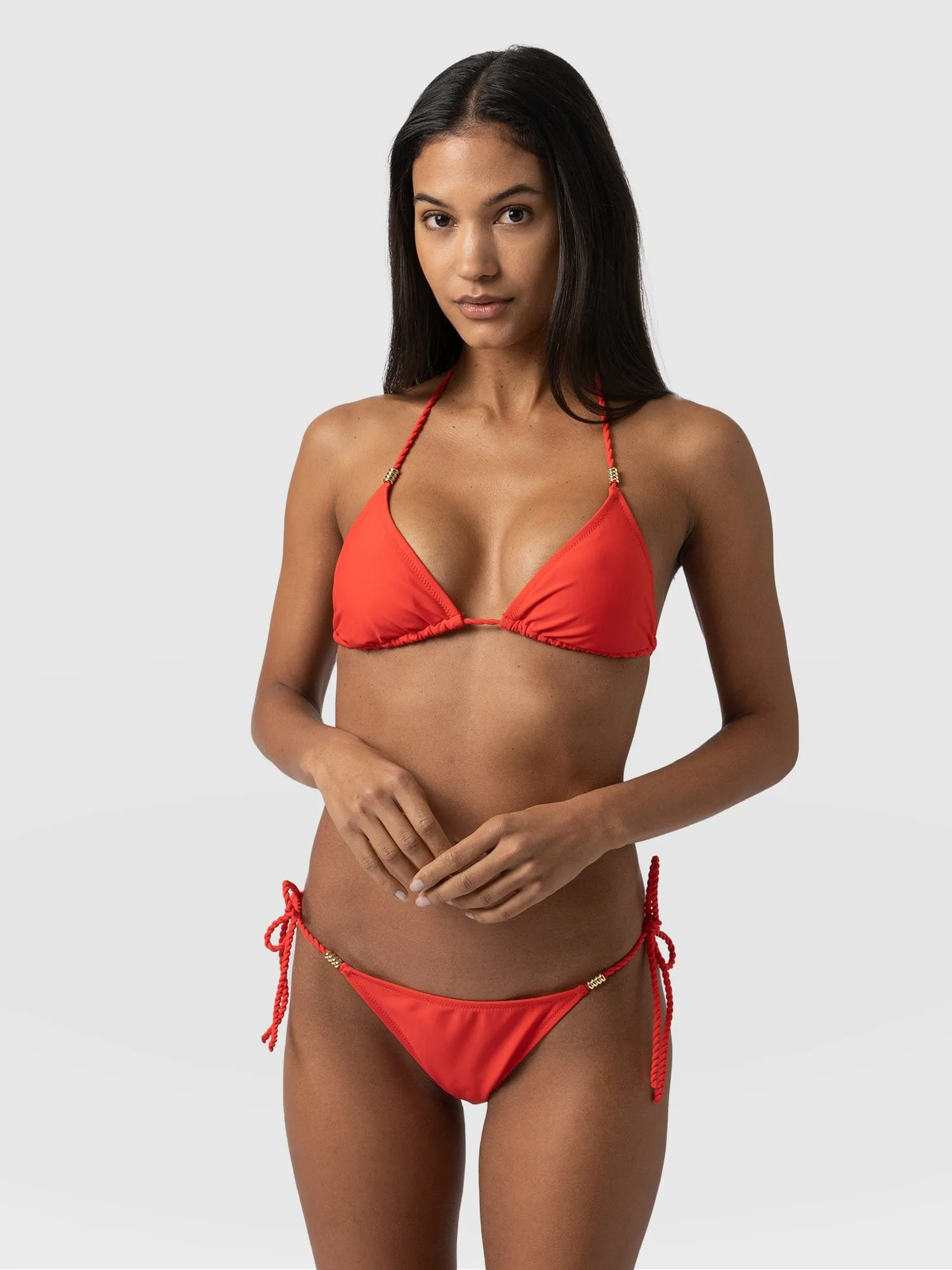 Alba Triangle Bikini Top - Red