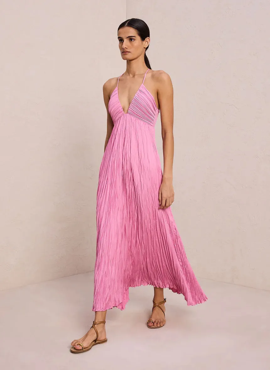 ALC Angelina Satin Pleated Dress