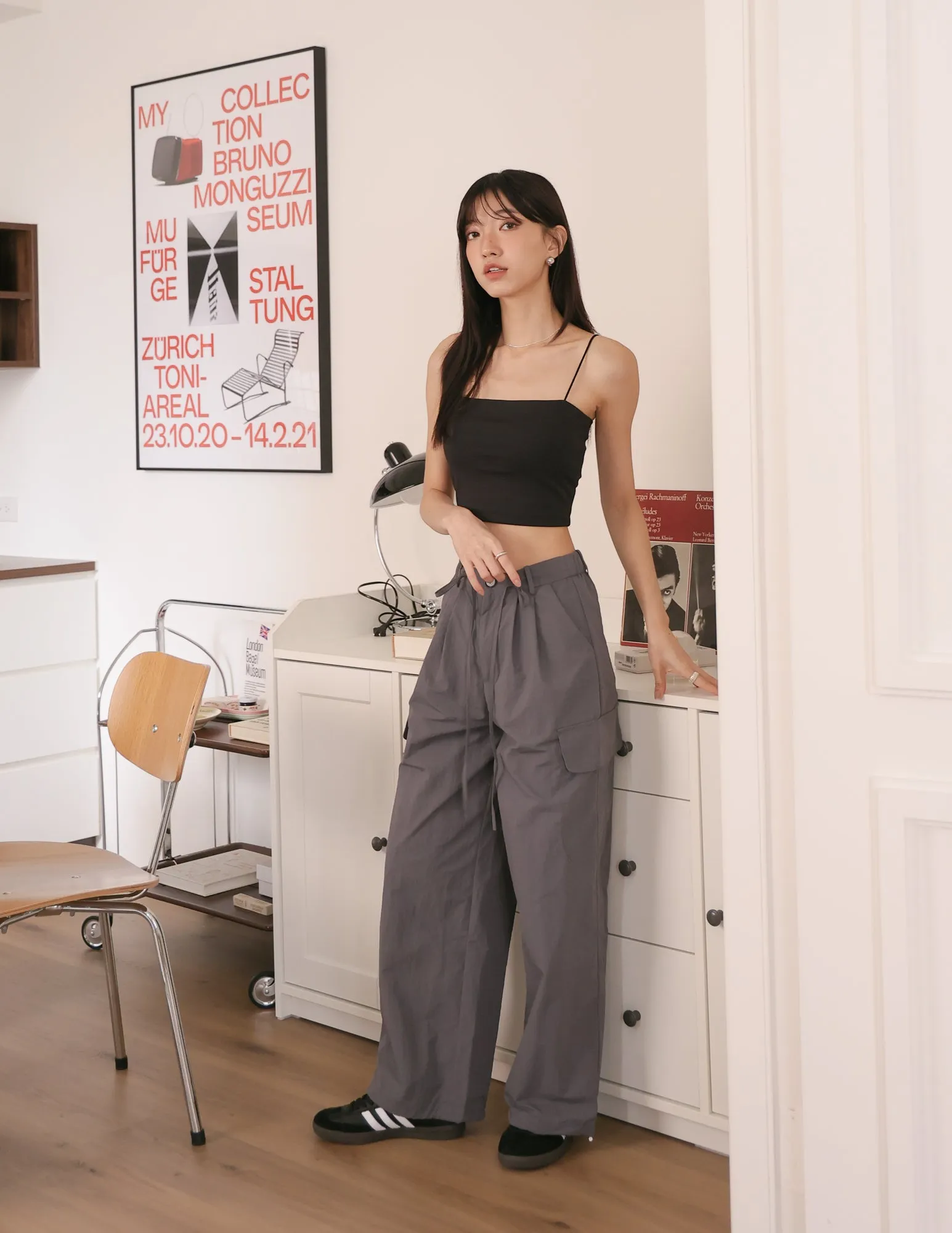 Alexa Cargo Pants in Dark Grey