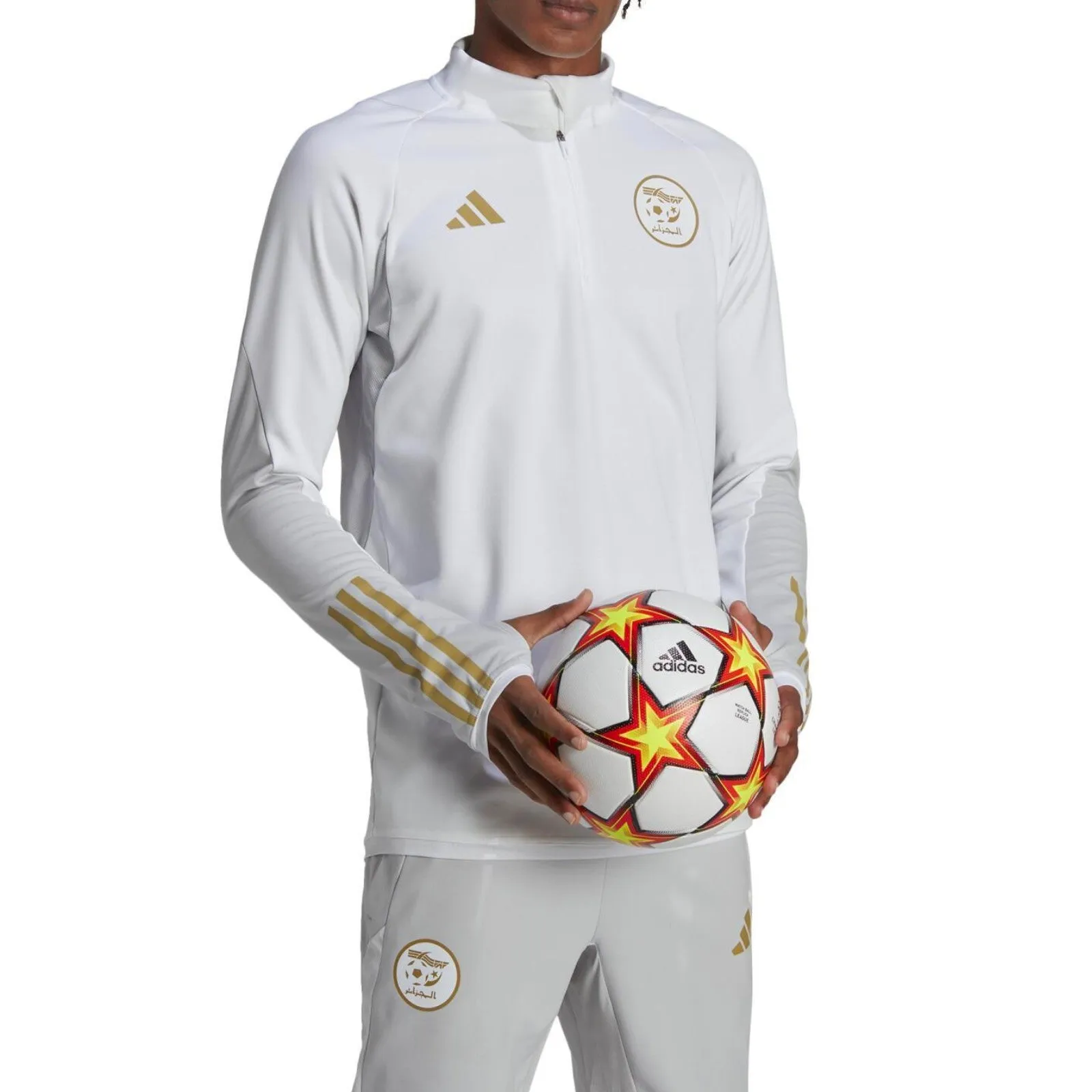 Algeria training technical Soccer tracksuit 2022/23 white/gold - Adidas