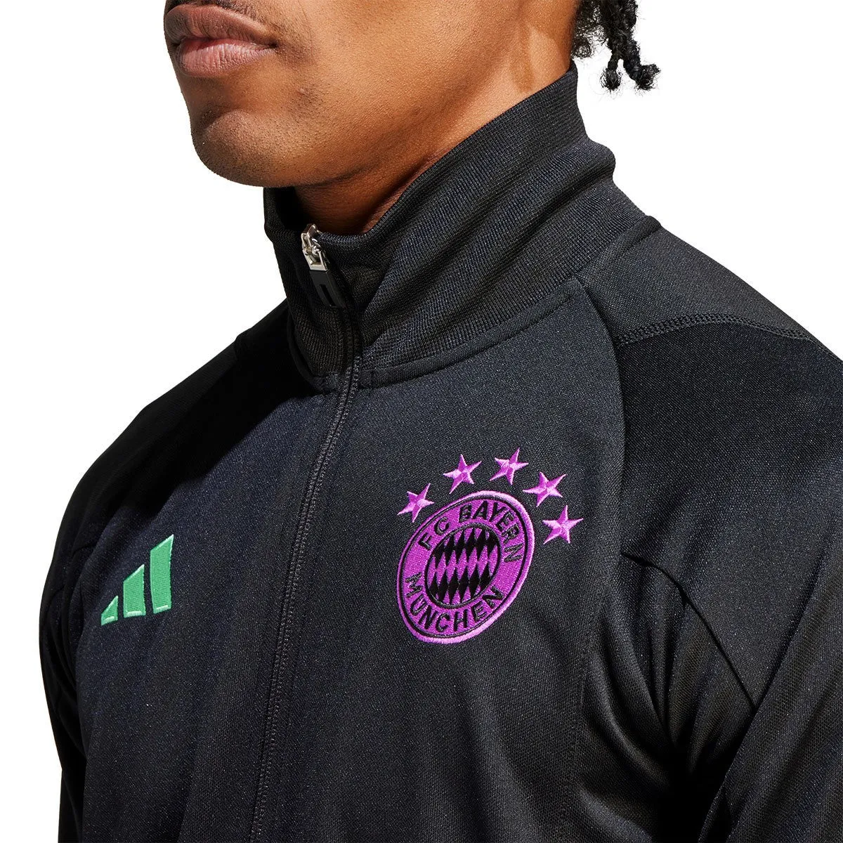 Bayern Munich black training bench Soccer tracksuit 2023/24 - Adidas