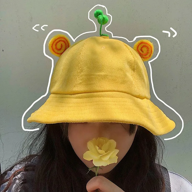 Bean Sprout Bucket Hat With Little Ears