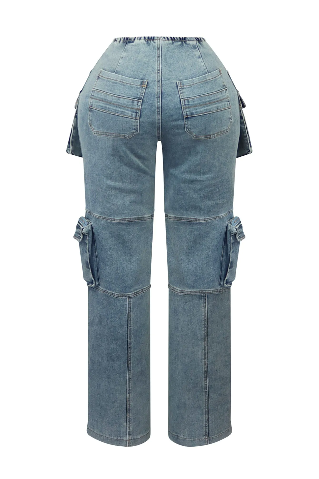 Beck Washed Denim Cargo Pants