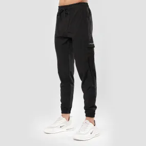 BLACK CARGO FLEX PANTS