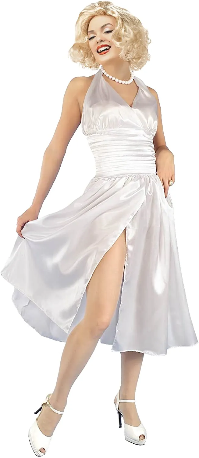 Blonde Starlet Actress Women Costume, White, Medium 10-12