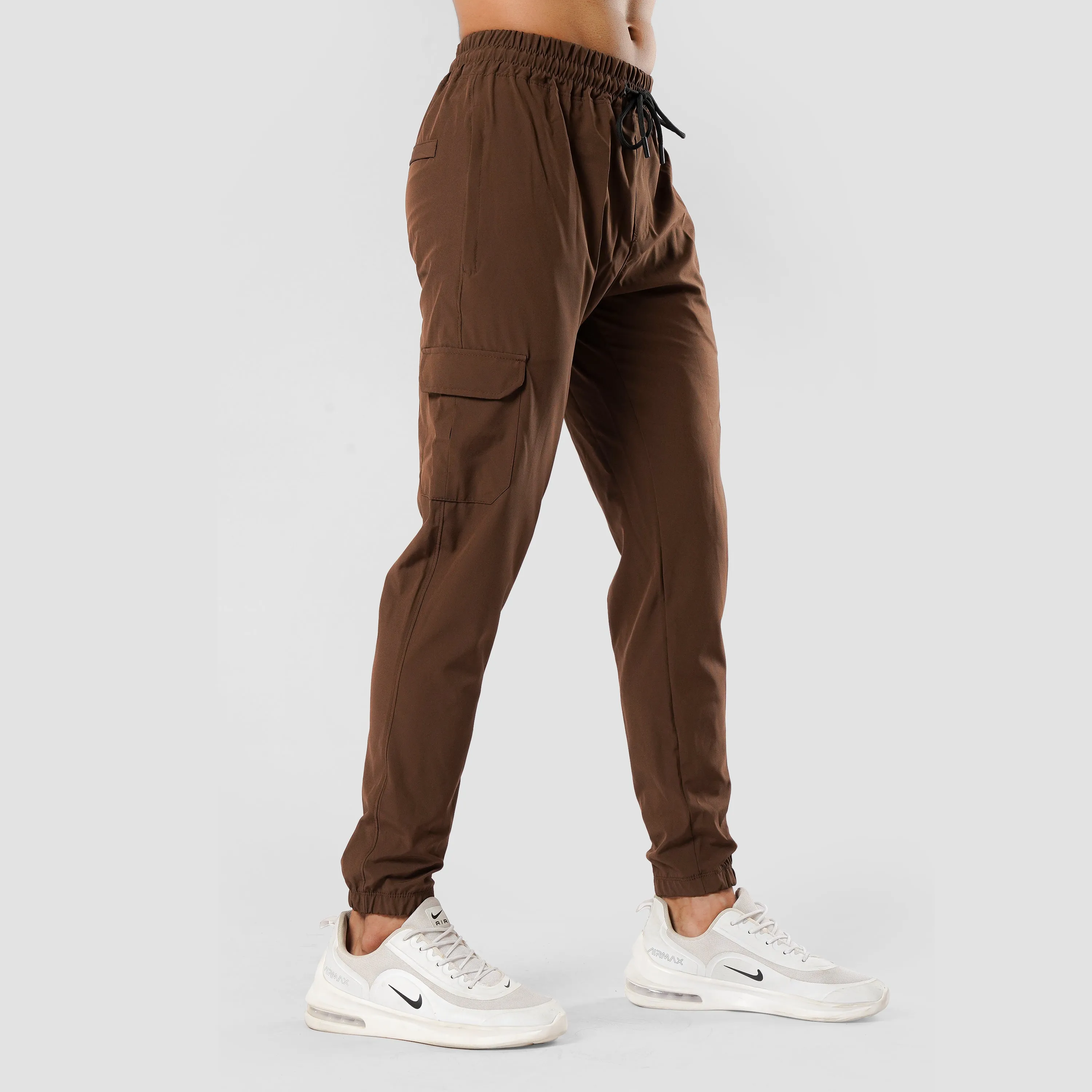 BROWN CARGO FLEX PANTS