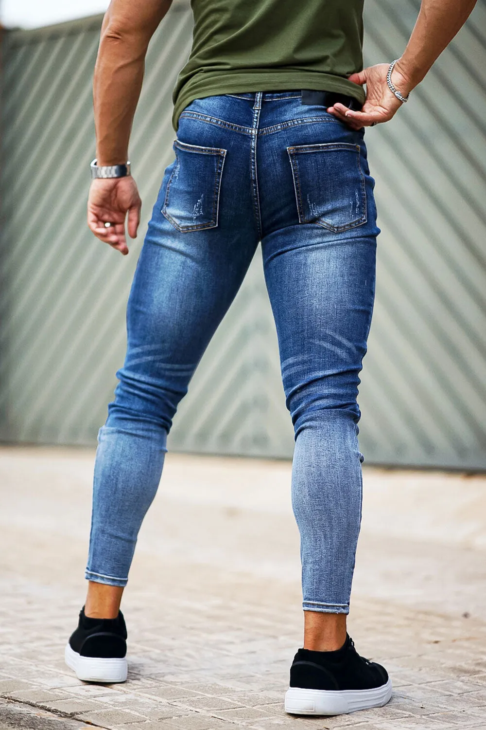 Buy $80 Free Shipping Stylish Skinny Jean - Blue