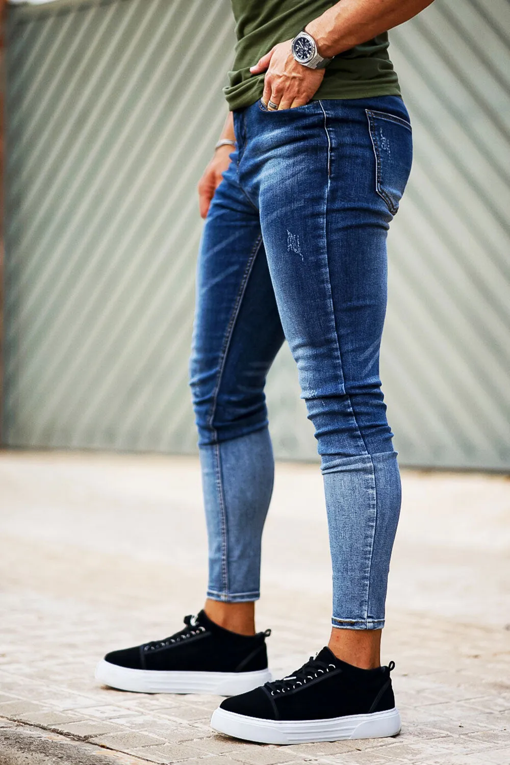 Buy $80 Free Shipping Stylish Skinny Jean - Blue