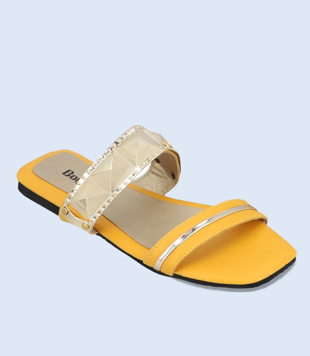 BW8041-MUSTARD-Women Casual Slipper