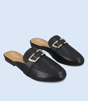 BW8159-BLACK-Women Casual Mules