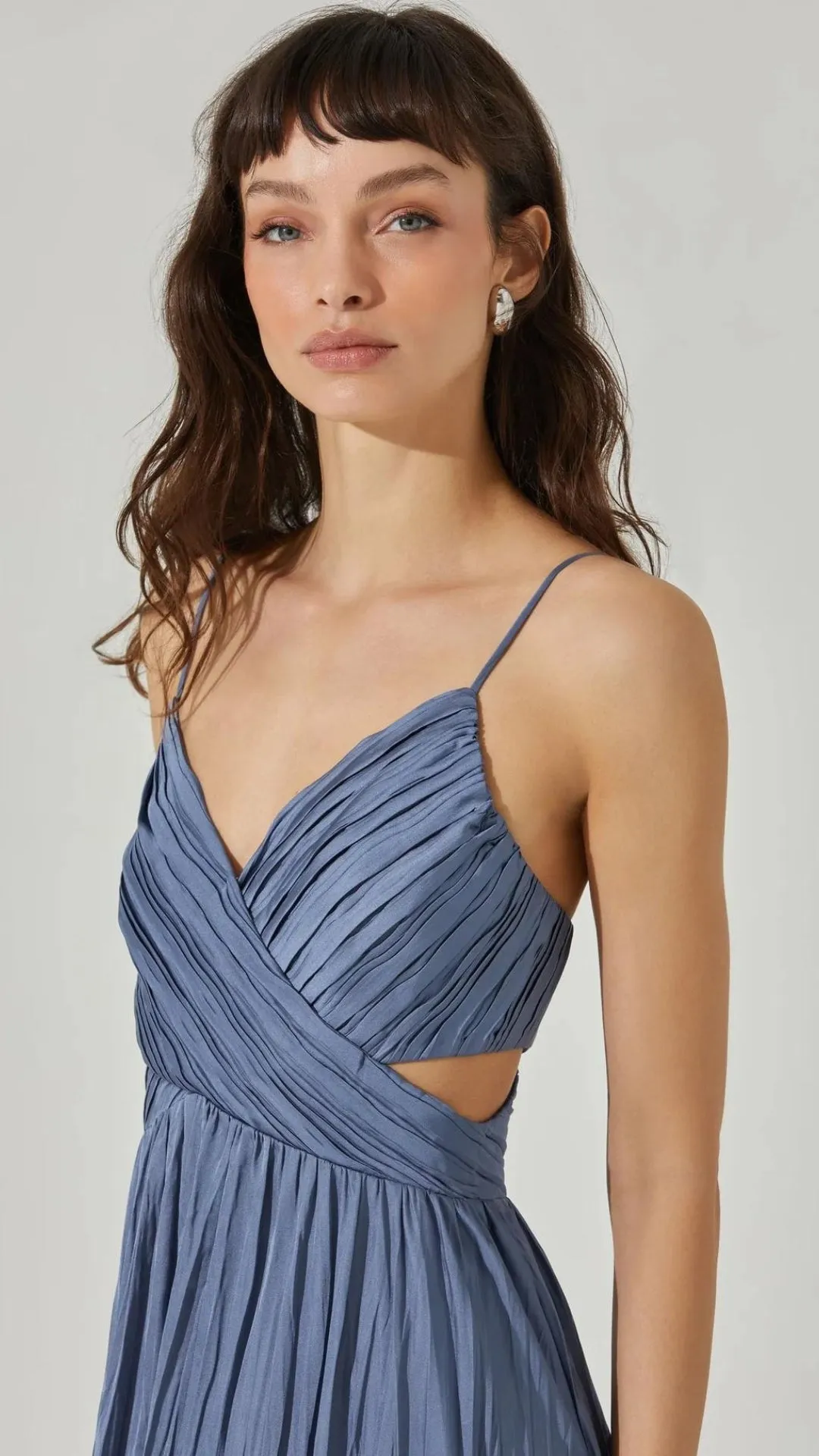 CAPITOLA PLEATED DRESS - Slate Blue