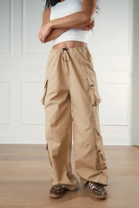 Cargo Parachute Pants in Khaki