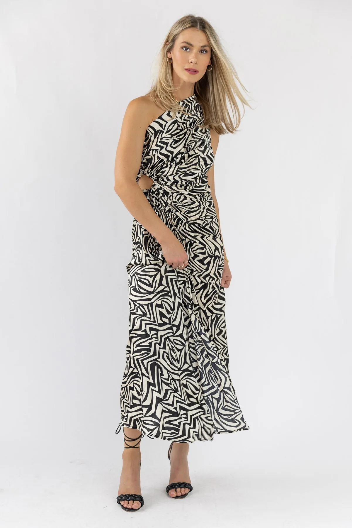 Cassia Asymmetrical Pleated Dress - Final Sale