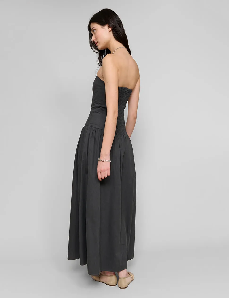 Charcoal Strapless Dress