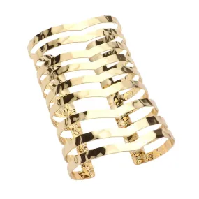 Chevron Split Metal Cuff Bracelet