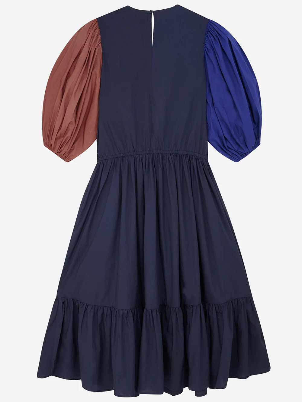 Colour Block Puff Sleeve Dress