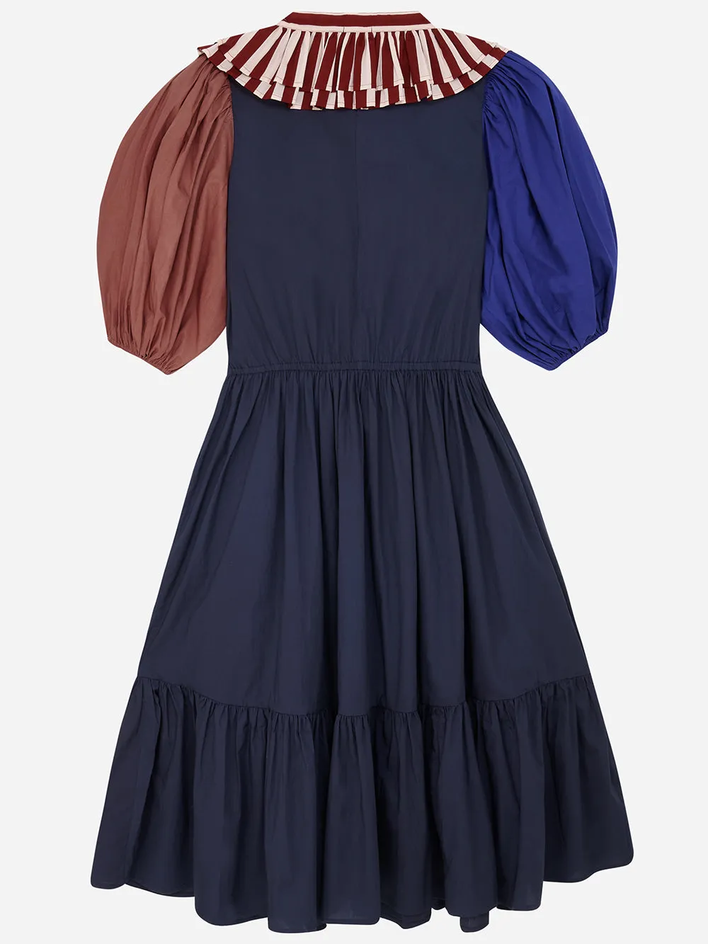 Colour Block Puff Sleeve Dress