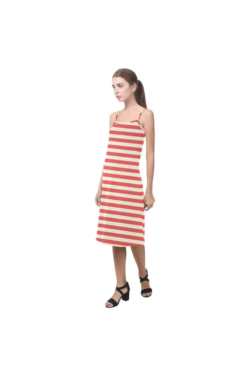 Coral Orange Mini Stripes Alcestis Slip Dress (Model D05)