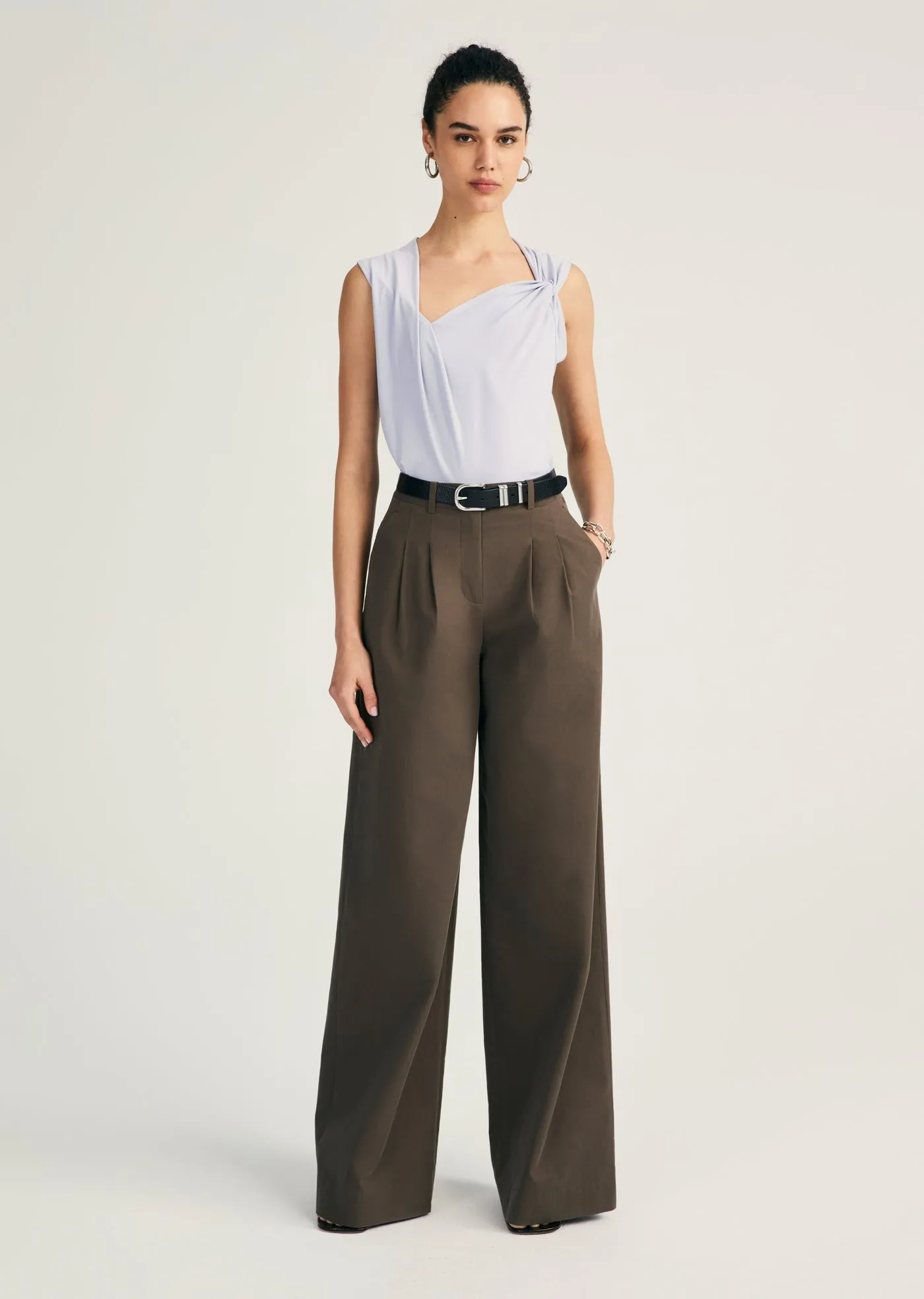 Derek Lam 10 Crosby Juliana Wide Leg Pleat Front Trouser