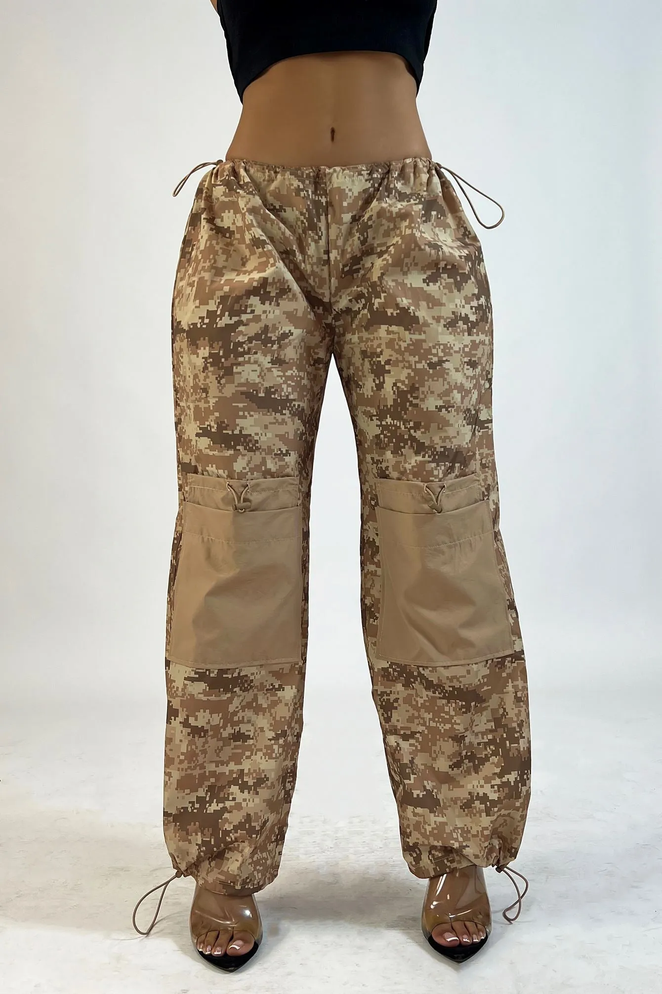 Digital Nylon Cargo Baggy Pants