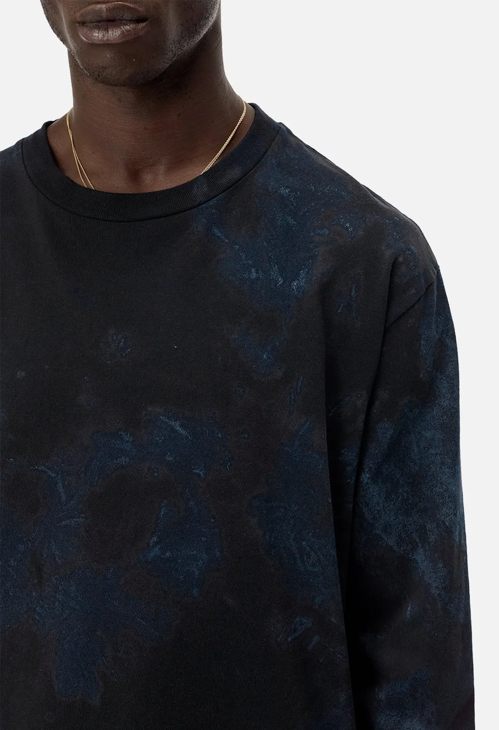 Double Dye LS University Tee / Indigo X Black