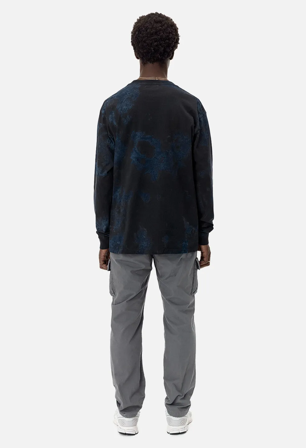 Double Dye LS University Tee / Indigo X Black