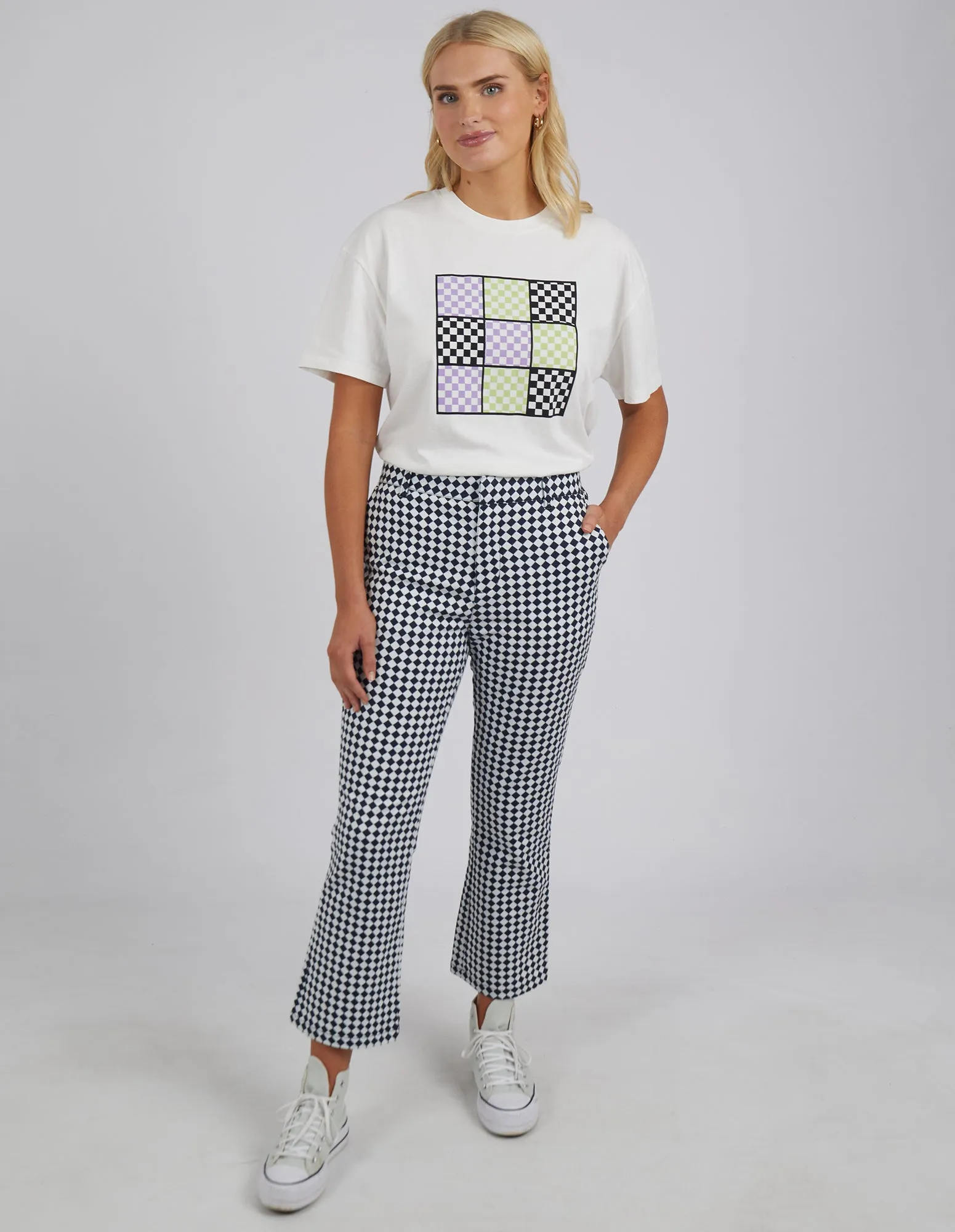 Elm - Zest Pant - Navy Checkerboard