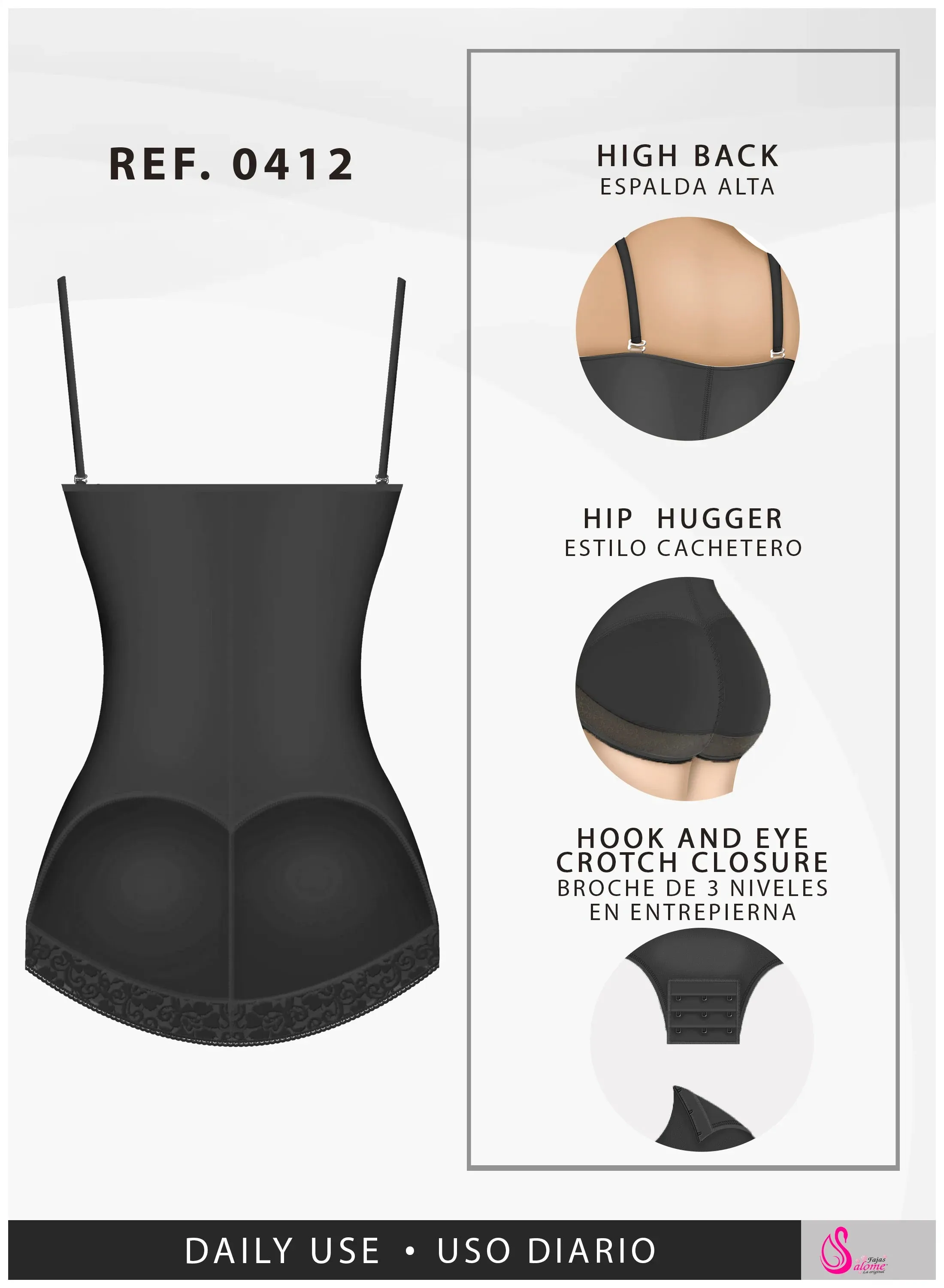 FAJAS SALOME 0412 | STRAPLESS BUTT LIFTING SHAPEWEAR GIRDLE FOR DRESSES | DAILY USE BODY SHAPER