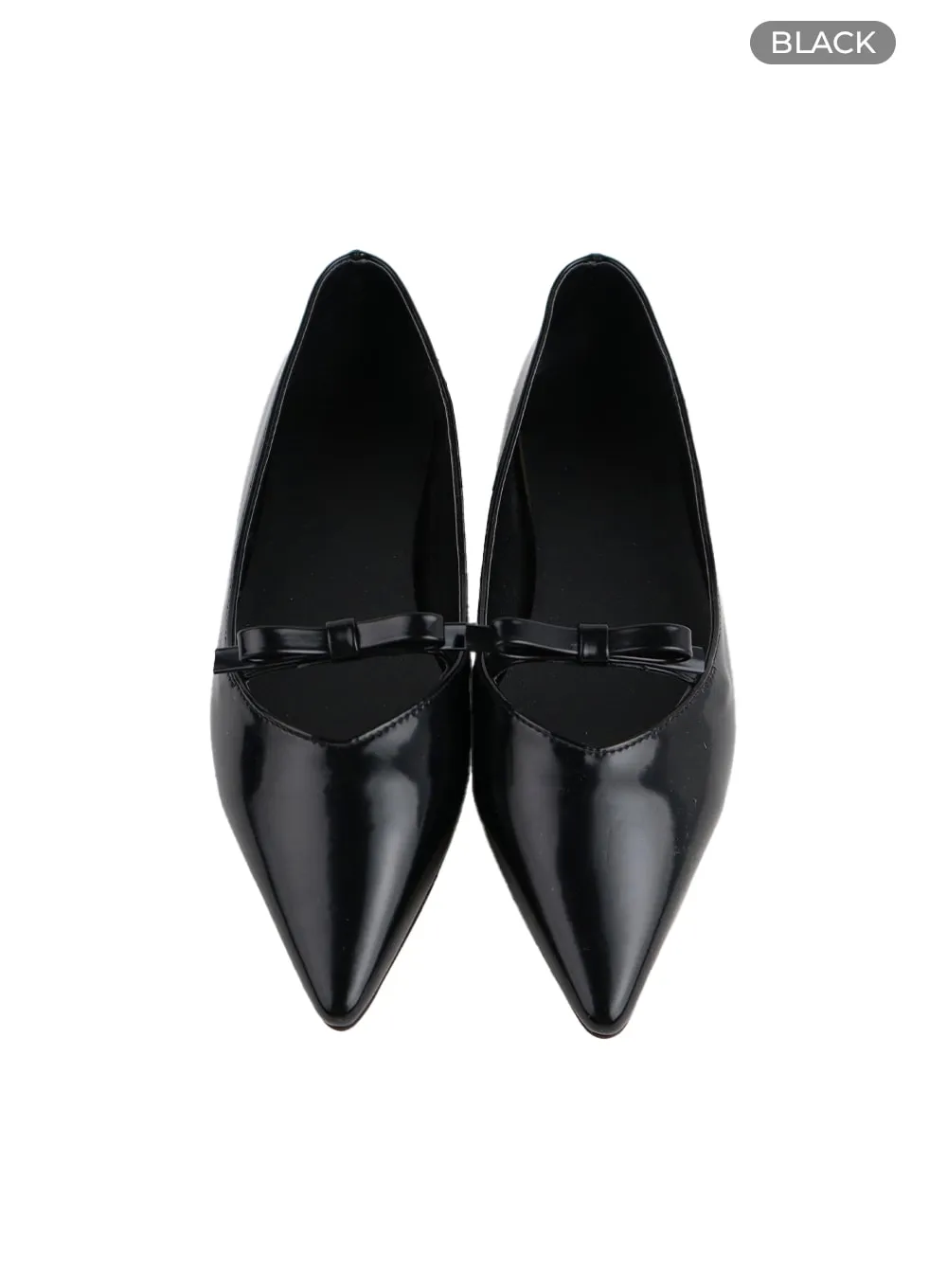 Faux Leather Ribbon Flats IM406