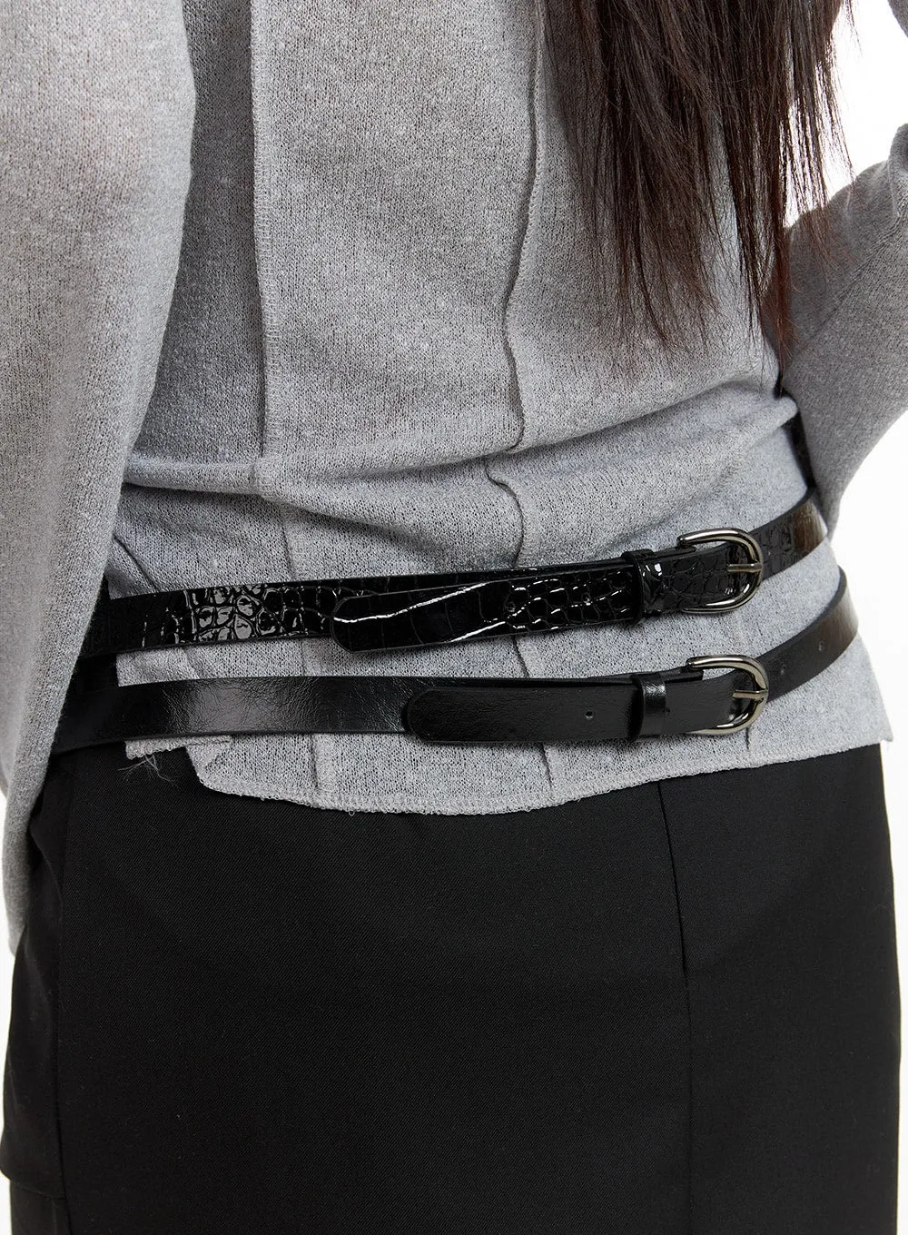 Faux Leather Ring Belt CF407