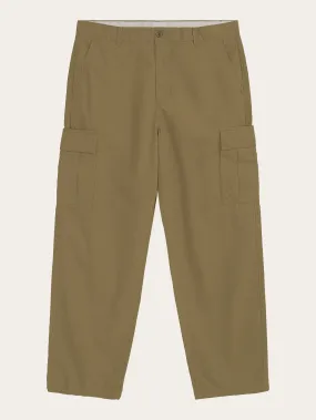 FIG loose cargo poplin pants - GOTS/Vegan - Burned Olive