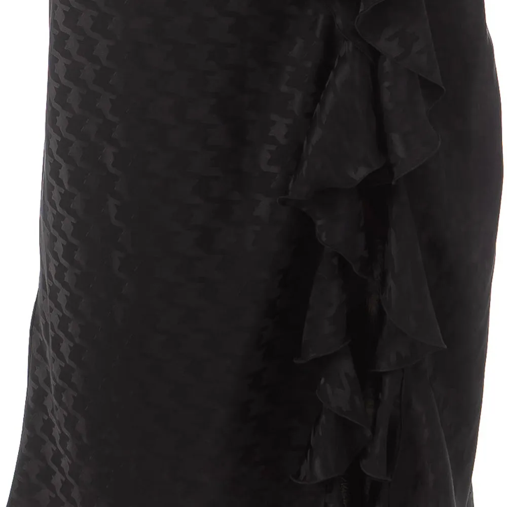 Fluid Viscose Jacquard Dress Black