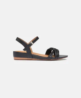 FRANKIE4 Bonnie Black Reptile Emboss Sandals