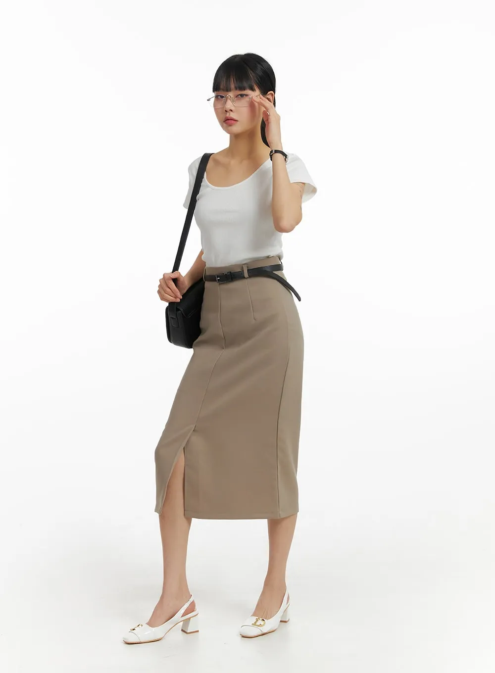 Front Split Maxi Skirt IM414