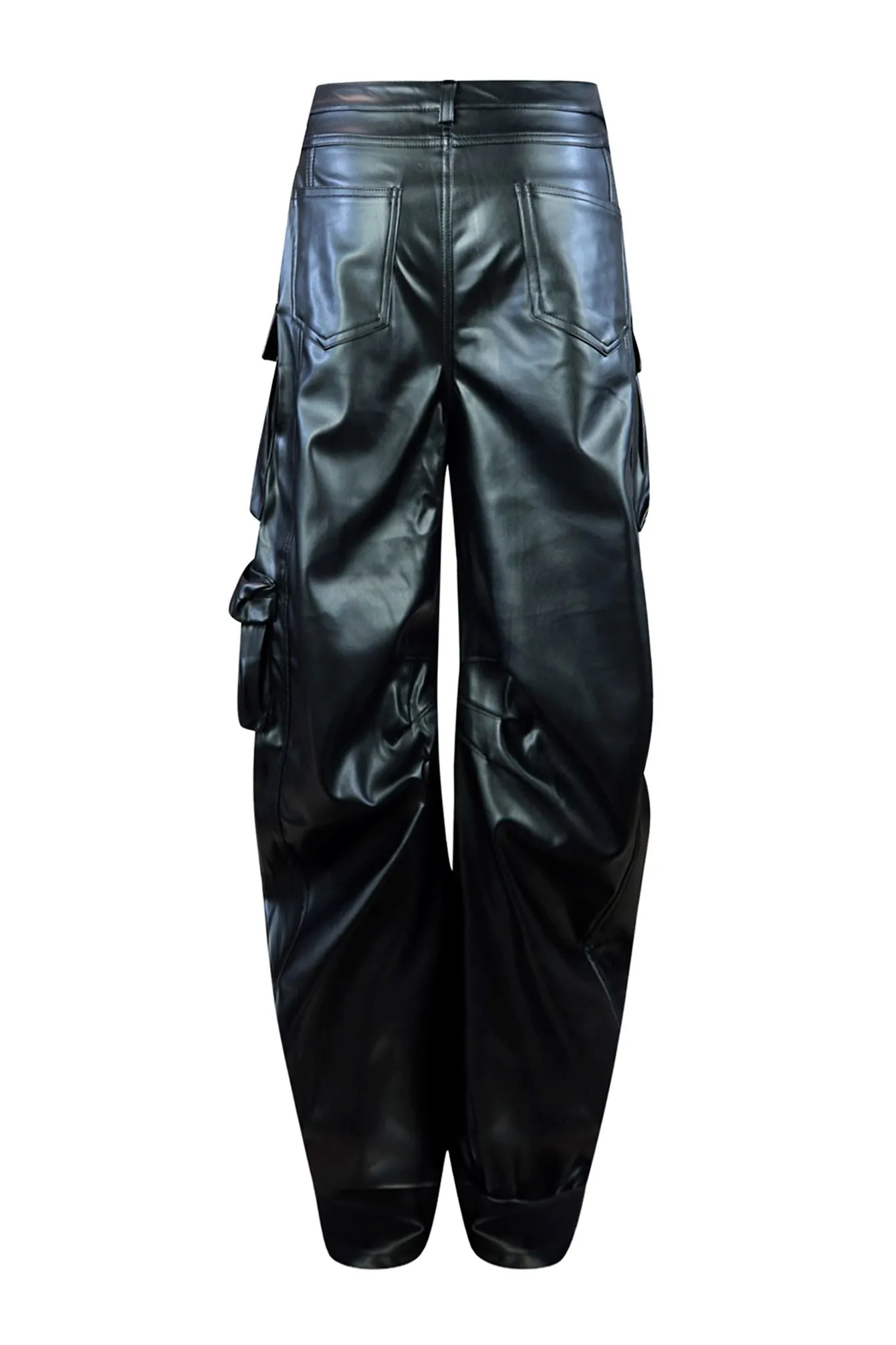 Gabriel Faux Leather Cargo Pants