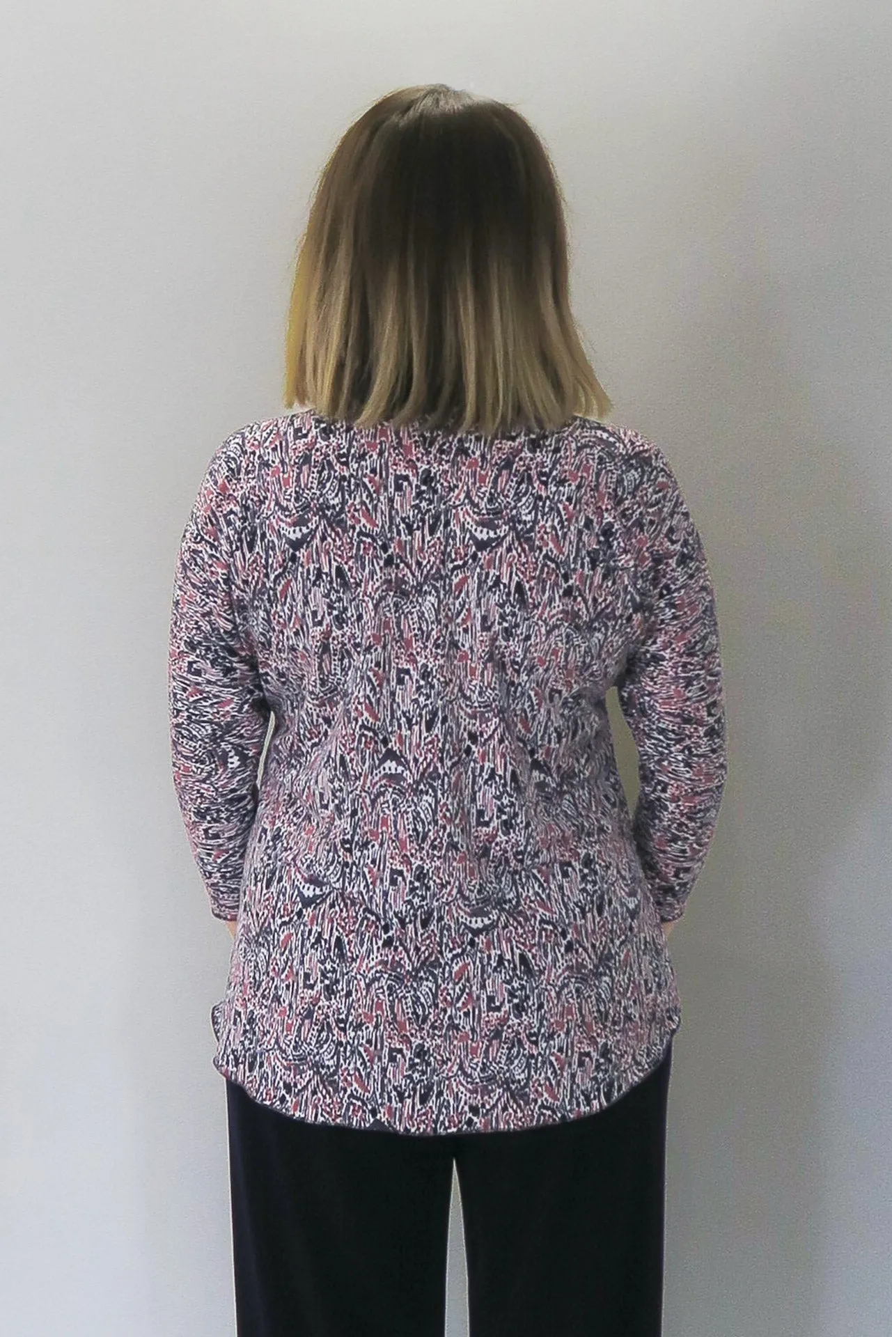 Gravel Print 3/4 Sleeve Jersey Top