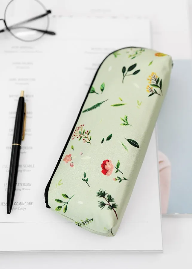 Green Forest Graphic Pencil Cases Stationery Zipper School 19cm Office Cosmetics Pouches Artists Designer Prints Gifts Bags Purses Students Girls Cute Teens