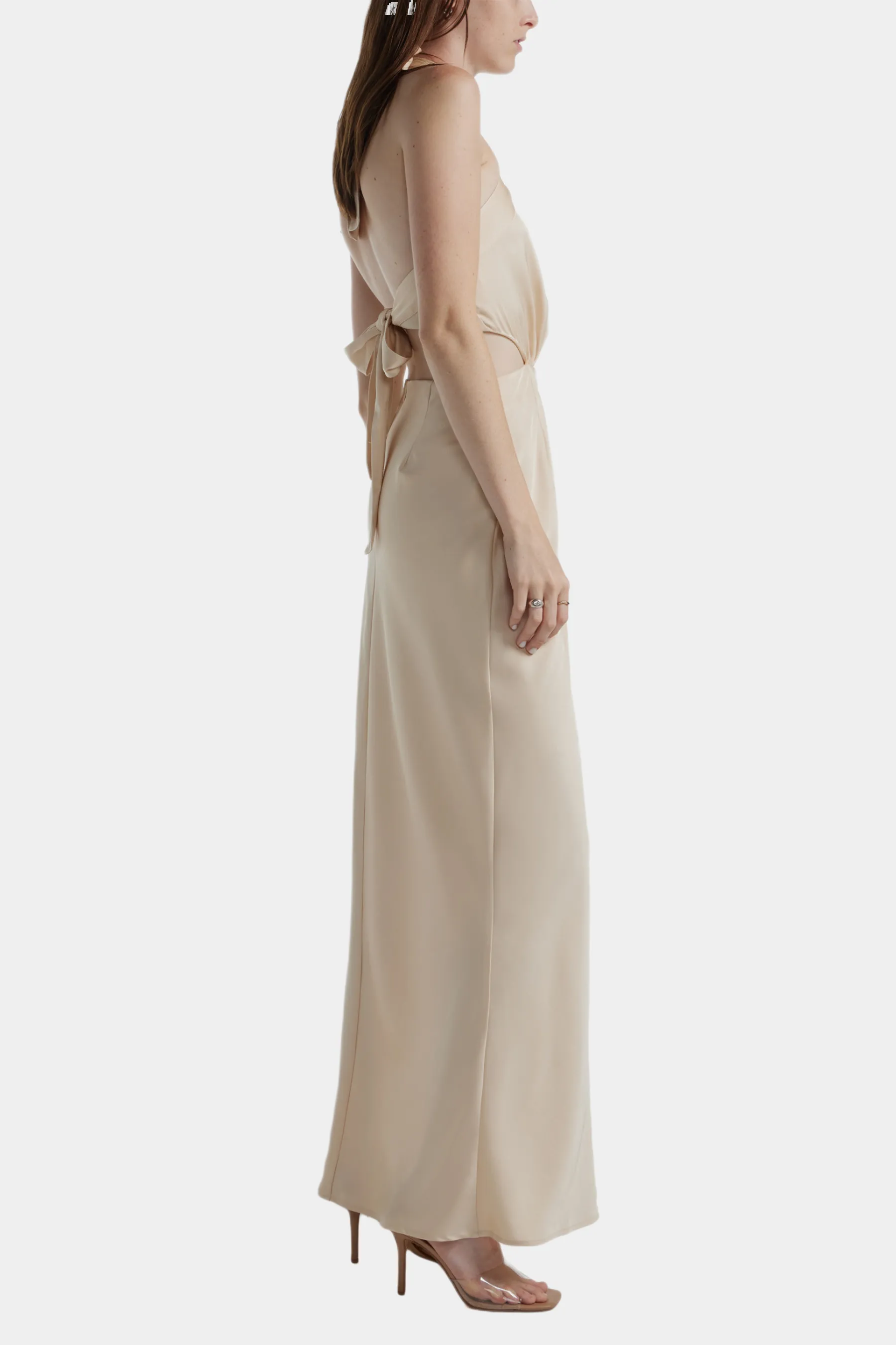 Halter Neck Side Slit Gown