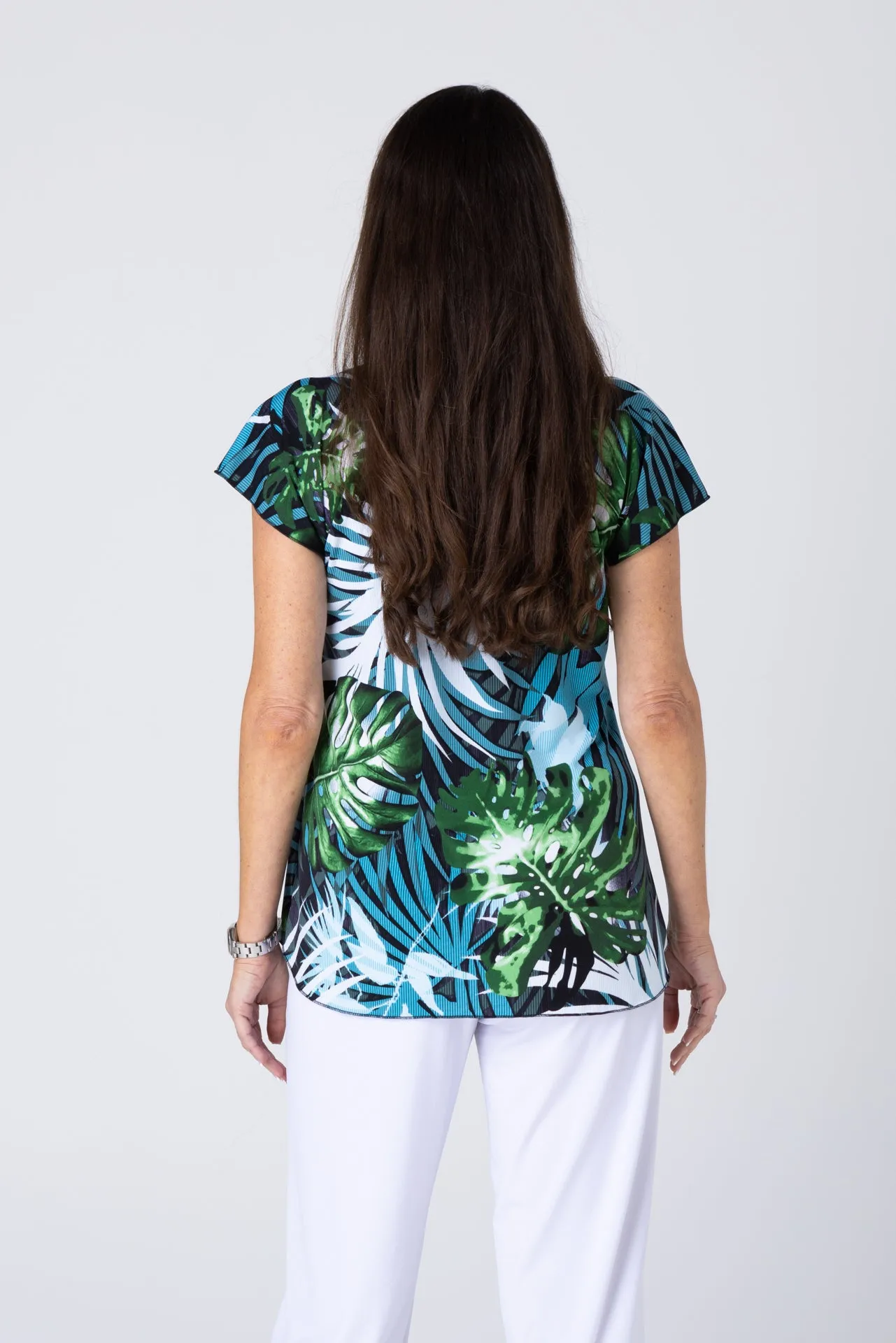 Hawaii Print Short Sleeve Jersey Top