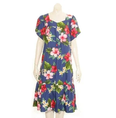 Hibiscus Plumeria Short Muu Muu