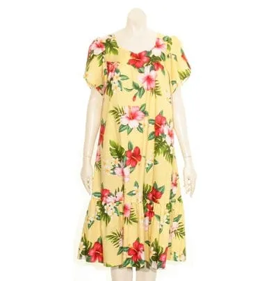 Hibiscus Plumeria Short Muu Muu