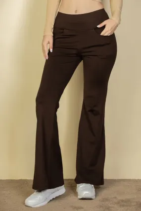 High Waisted Front Pocket Flare Pants