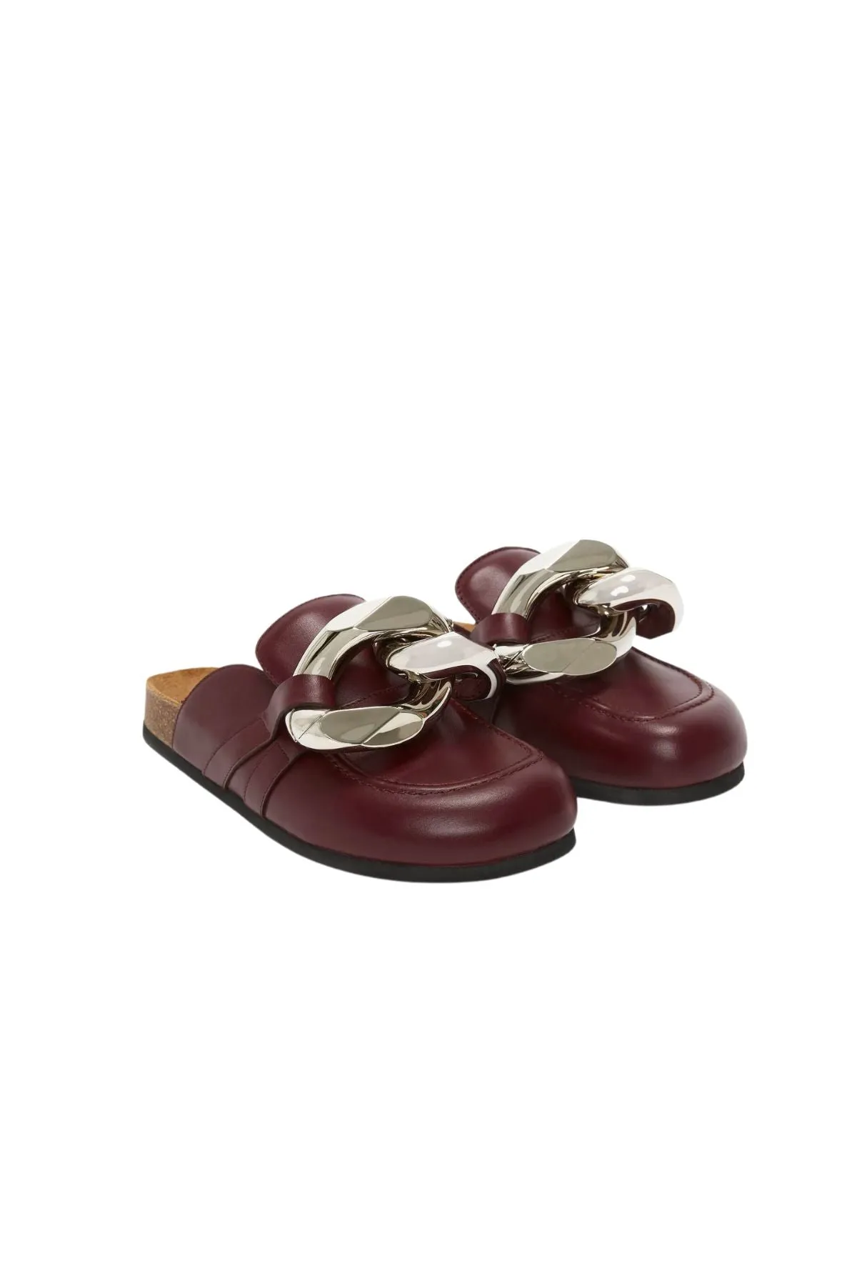 JW Anderson Chain Loafer - Burgundy/ Silver