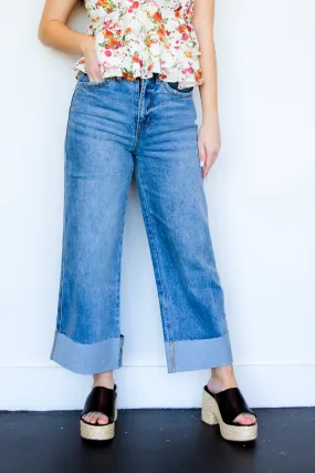 Kancan 90's Cuffed Wide Leg Denim