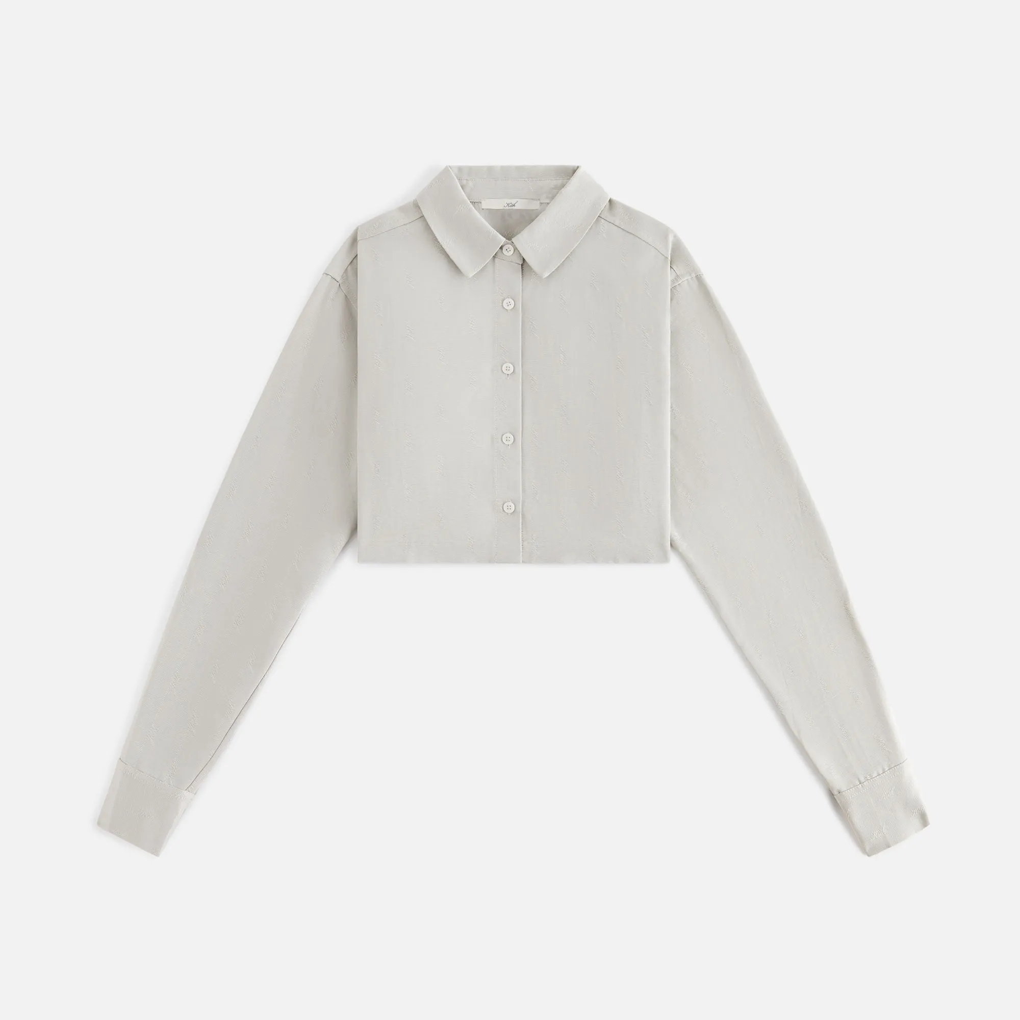 Kith Women Kylan Jacquard Faille Cropped Buttondown - Plaster